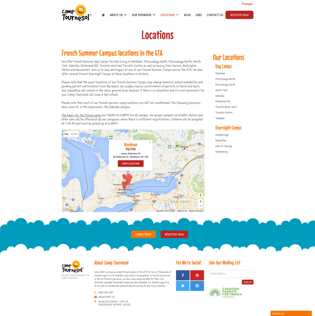 Camp Tournesol Wordpress Website Design - KStudioFX