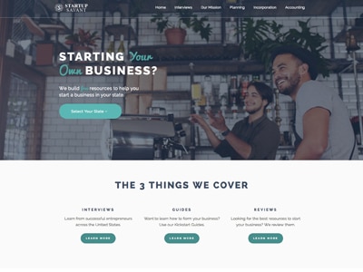 Startup Savant Wordpress Website Design - KStudioFX