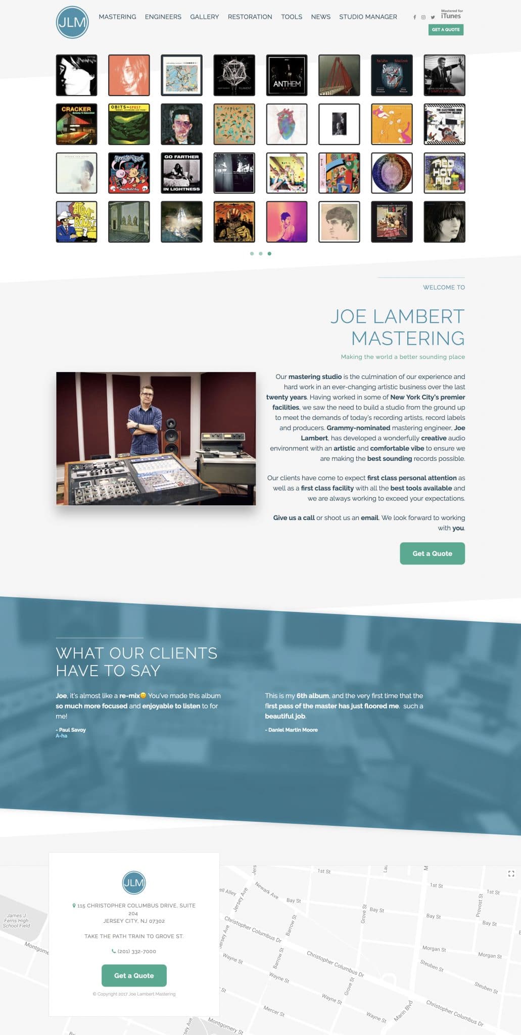 Joe Lambert Mastering Website Design by KStudioFX