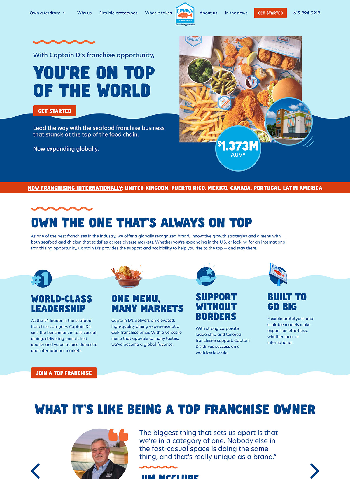 Captain D's Franchising Website Development